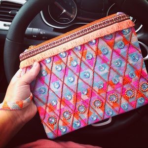 India BOHO Beaded Clutch Bag Purse